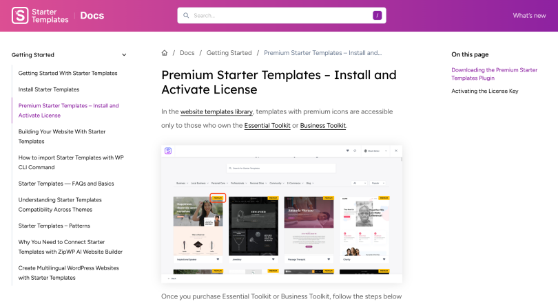 Starter Templates license for one year/forever original